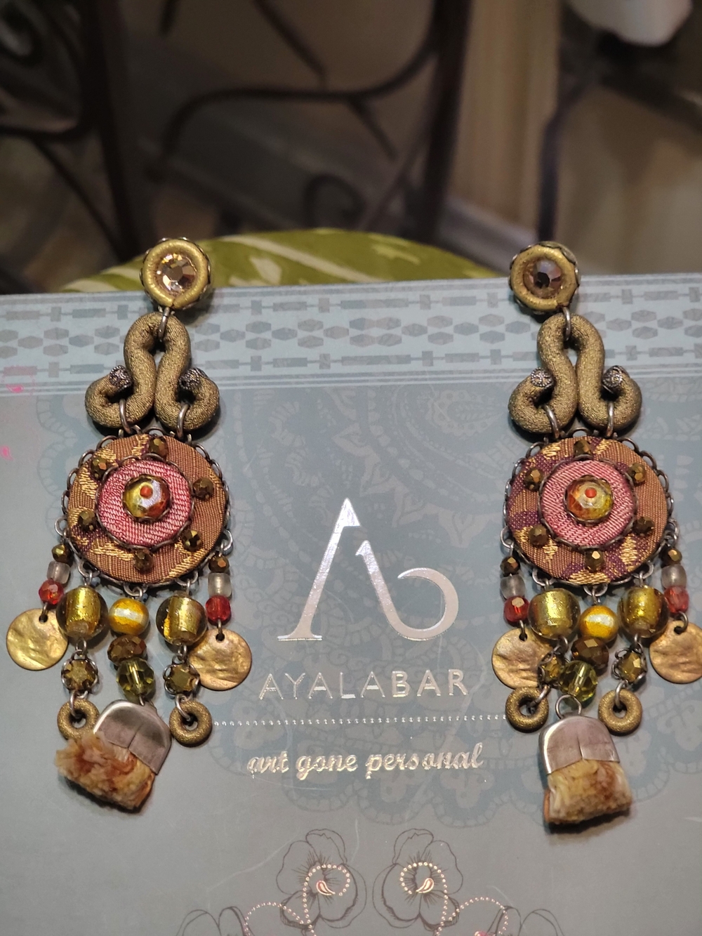 Ayala Bar Pink & Gold Mixed-Media Drop Earrings